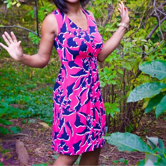 Leota Pink and Blue Floral Dress size XS - Picture 1 of 7